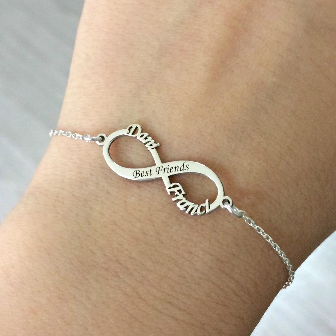 Personalized Infinity Name With Engraved Bracelet - Happy Maker