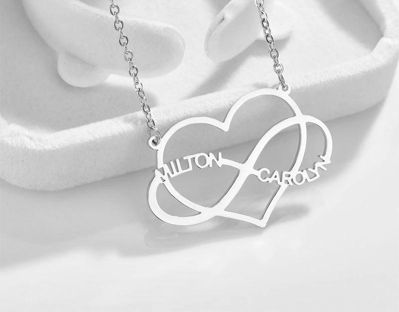 Personalized Name Necklace With Heart & Infinity - Happy Maker