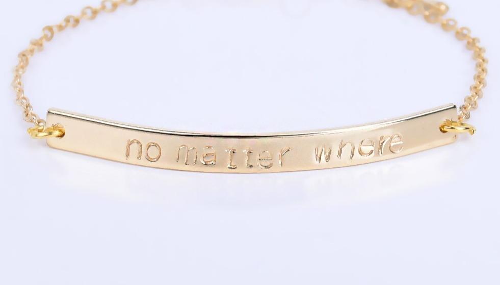 Personalized Name Engraved Bar Anklet - Happy Maker