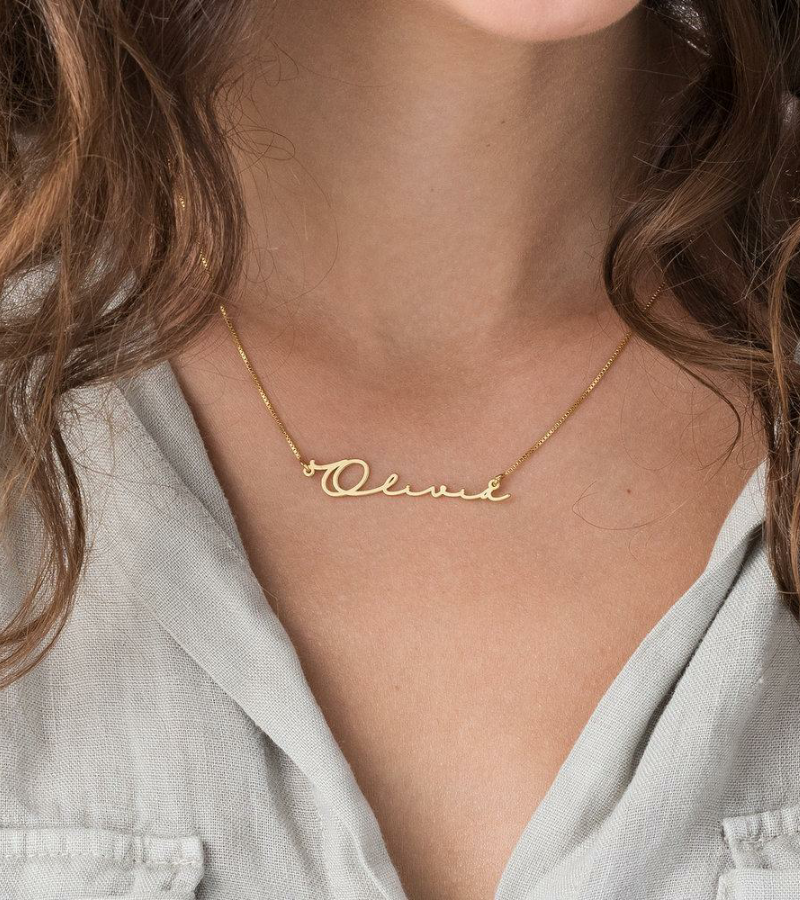 Personalized Signature Style Name Necklace - Happy Maker