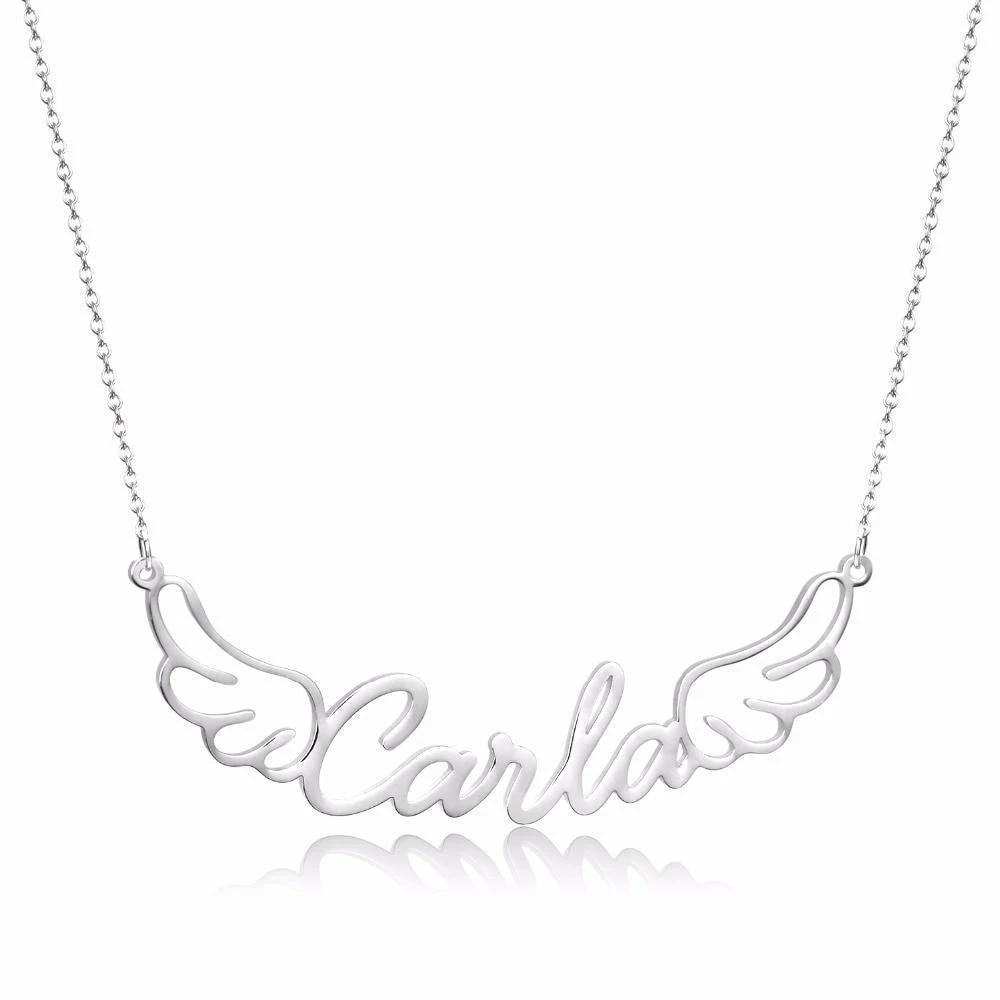 Personalized Angel Wings Name Necklace - Happy Maker