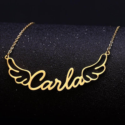 Personalized Angel Wings Name Necklace - Happy Maker