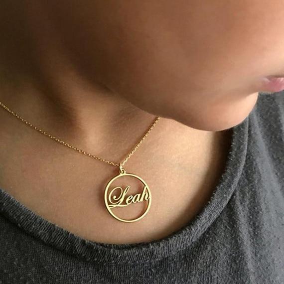 Personalized Round Name Necklace - Happy Maker