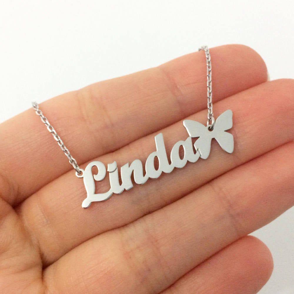 Personalized Name Necklace With Butterfly Design - Happy Maker
