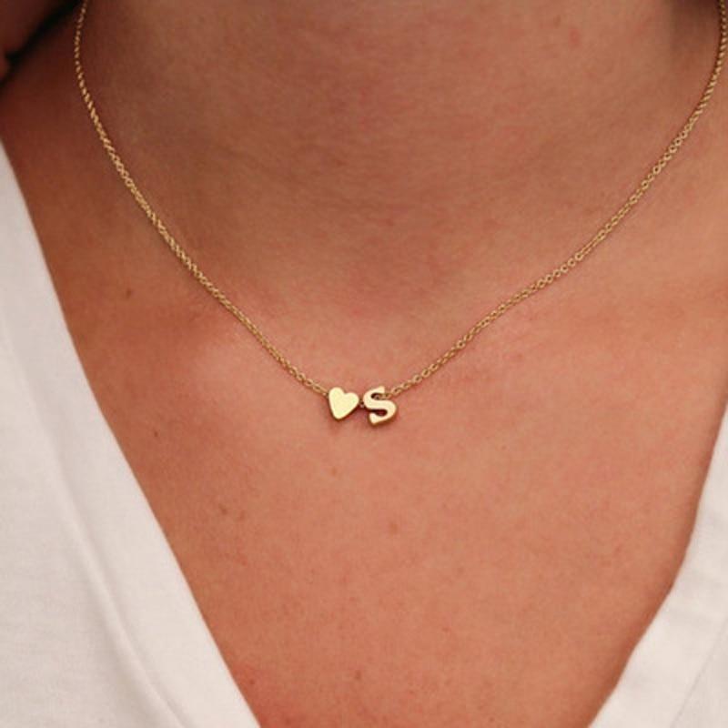 Personalized Heart Initial Necklace - Happy Maker