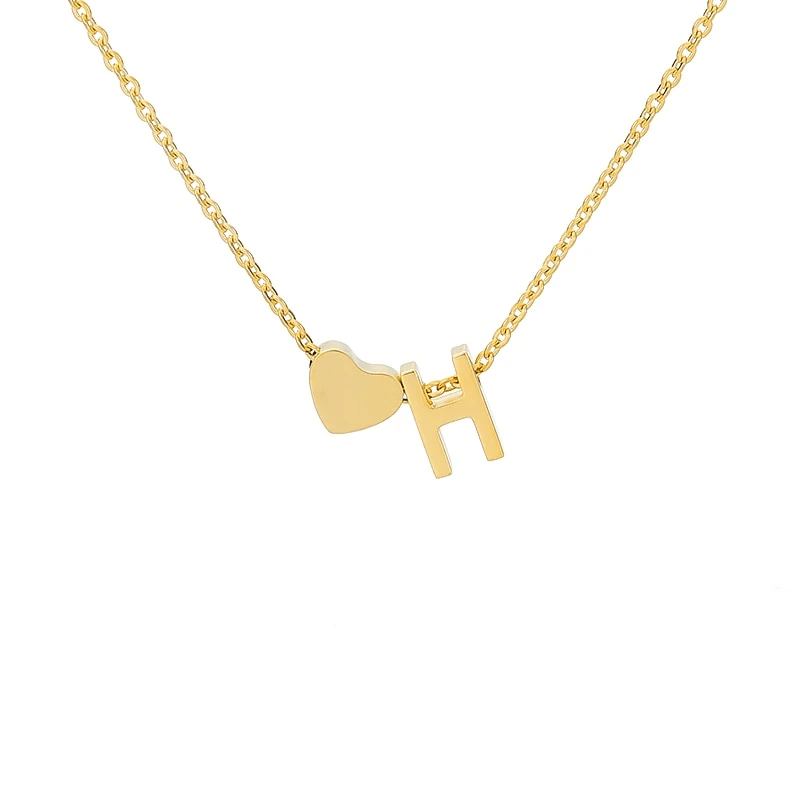 Superette | Heart Letter Necklace - Gold Plated