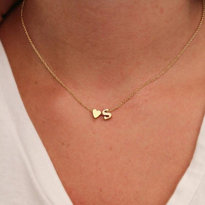 Personalized Heart Initial Necklace - Happy Maker