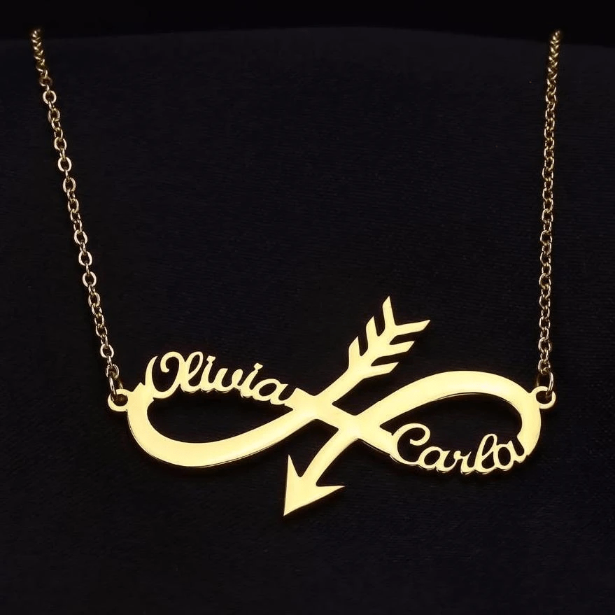 Personalized Arrow Infinity Name Necklace - Happy Maker