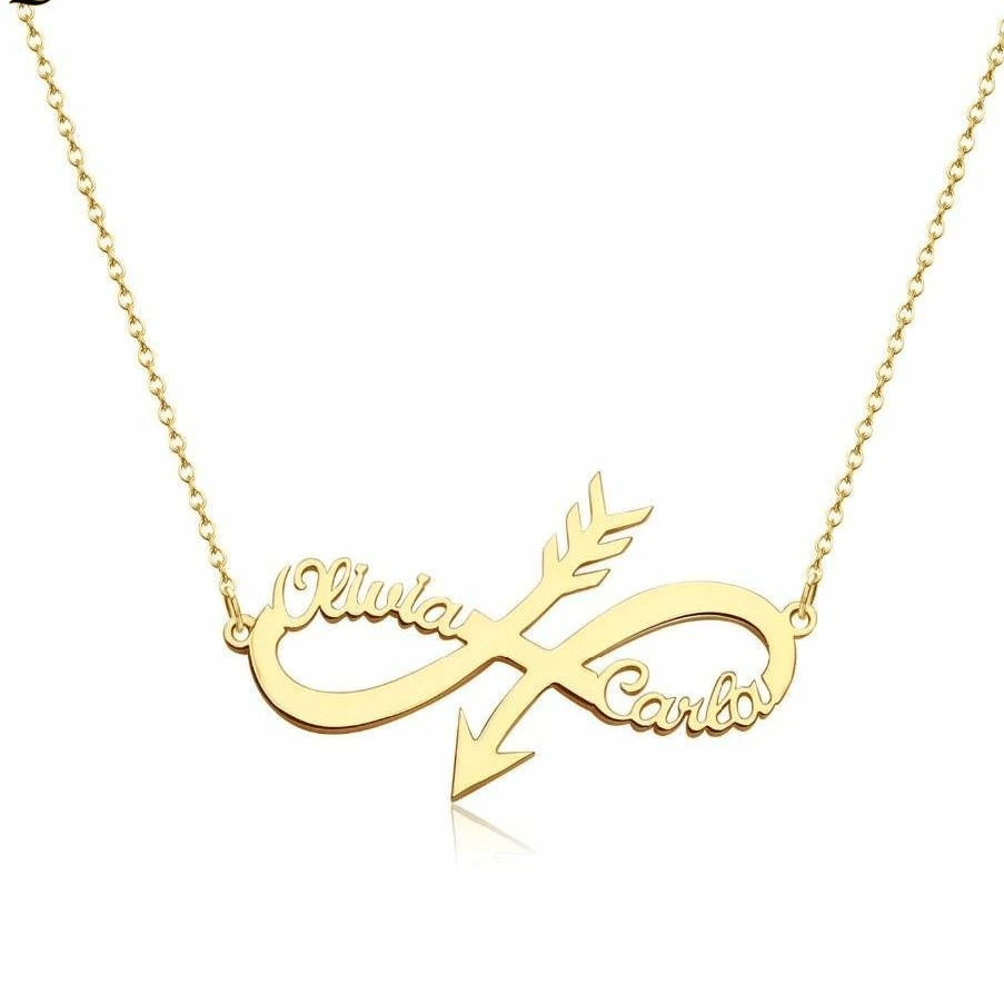 Personalized Arrow Infinity Name Necklace - Happy Maker