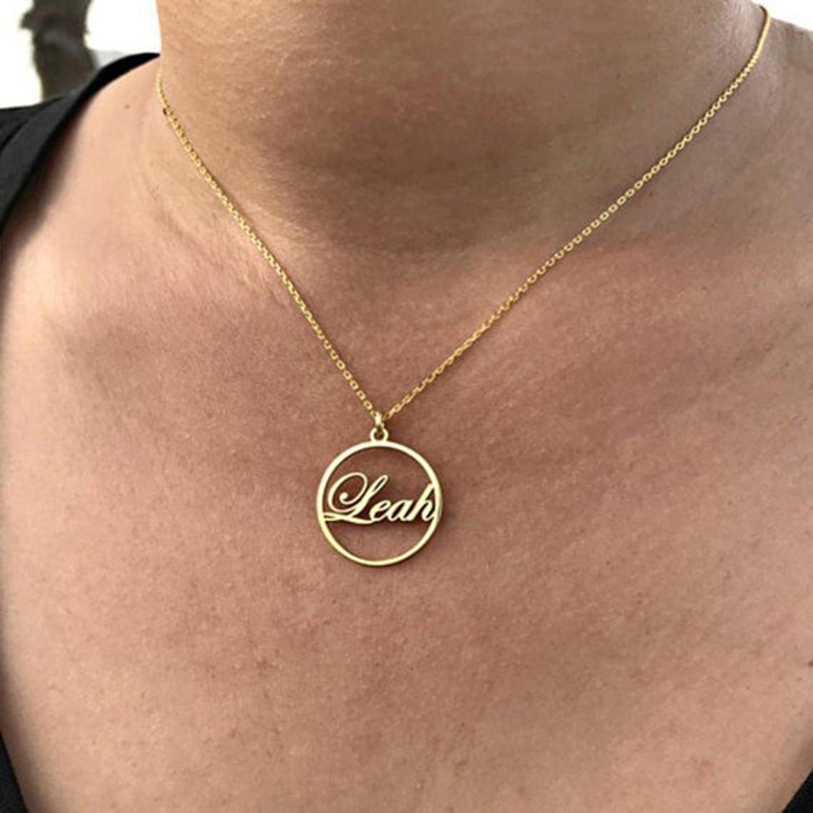 Personalized Round Name Necklace - Happy Maker