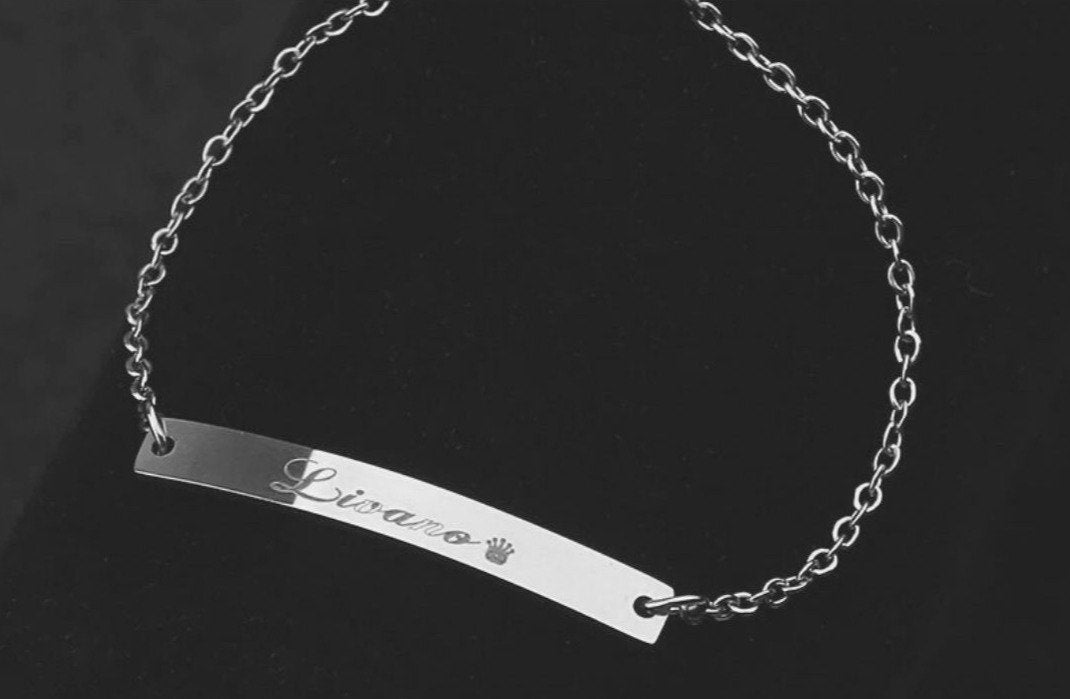 Personalized Engraved Bar Name Bracelet - Happy Maker