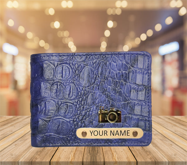 Personalized Croco Name Men's Wallet With Charm