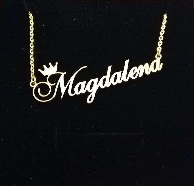 Personalized Crown Pendant Name Necklace - Happy Maker
