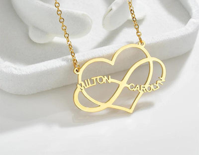 Personalized Name Necklace With Heart & Infinity - Happy Maker