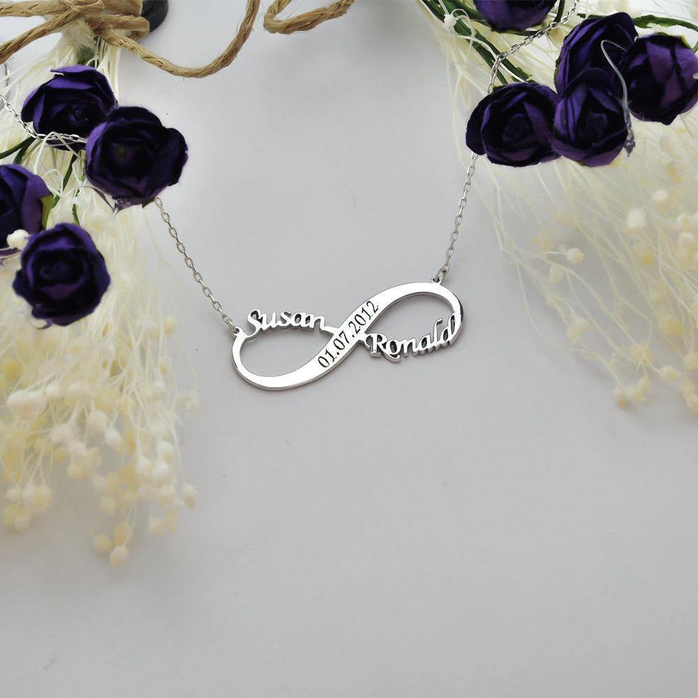 Personalized Infinity Name With Engraved Necklace - Happy Maker