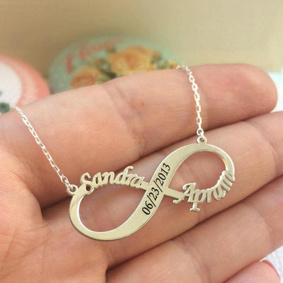 Personalized Infinity Name With Engraved Necklace - Happy Maker