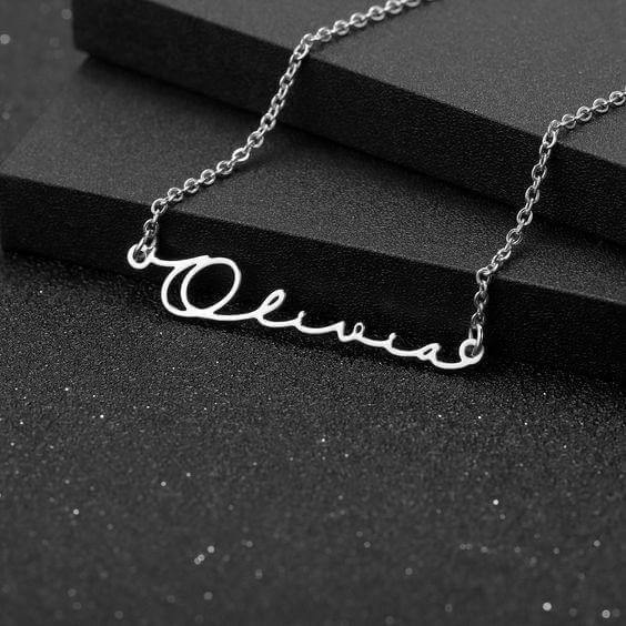 Personalized Signature Style Name Necklace - Happy Maker